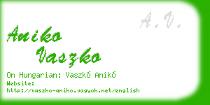 aniko vaszko business card